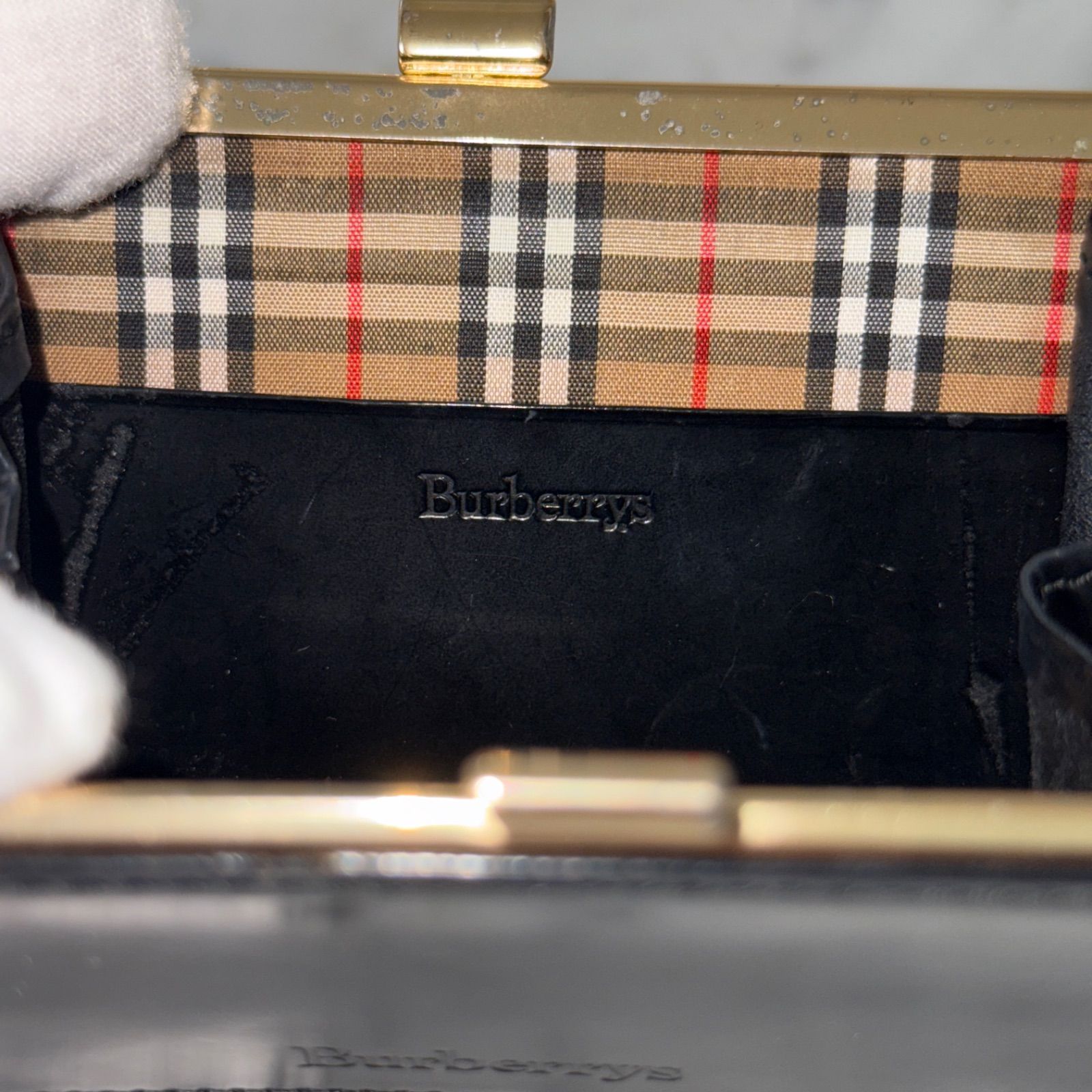 90s BURBERRY バーバリー コインケース 小銭入れ がま口 ノバチェック 