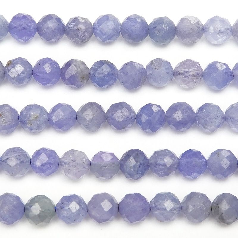 タンザナイト 32面カット 丸玉 4mm［プレミアムカット］【1連販売 