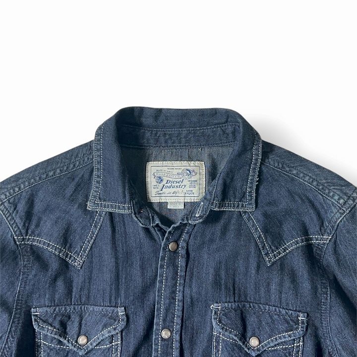 DIESEL ディーゼル デニムシャツ ダメージ加工 DIESEL ディーゼル ダメージ加工デニムシャツ - メルカリ