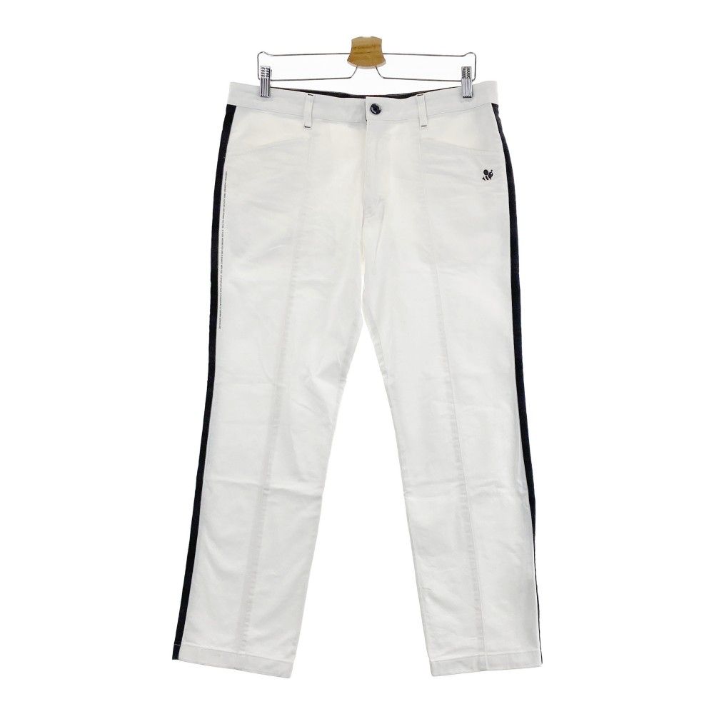 8YARDS ハチヤーズ　ゴルフパンツ ハチヤーズ ジョガーパンツ 黒×白 サイドライン ロゴ刺しゅう