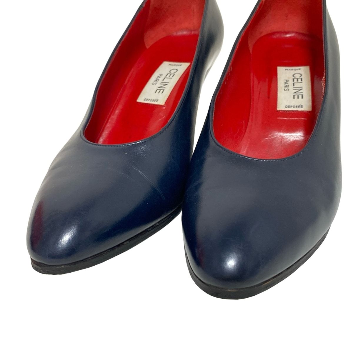  新作続々登場！ CELINE セリーヌ パンプス 36 レディース - ネイビー レザー 女性らしい