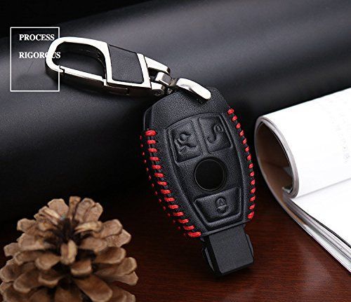 3ボッタン 赤い糸 ontto メルセデスベンツ スマート キーケース キーカバー キーホルダー メルセデス GLA GLC GLEC シリーズ Eシリーズ GLA200 GLK C180L Sシリーズ
