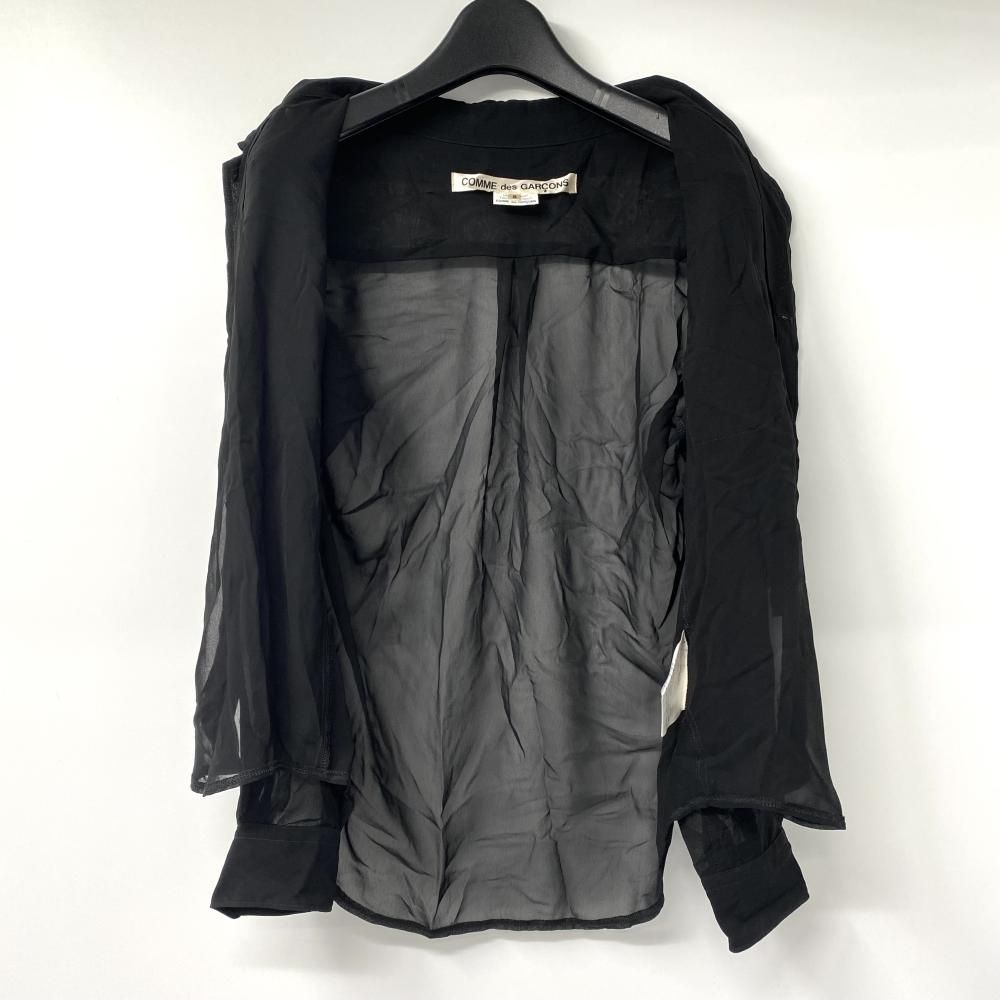 中古】COMME des GARCONS チュールフリル 長袖シャツ ブラック サイズS 