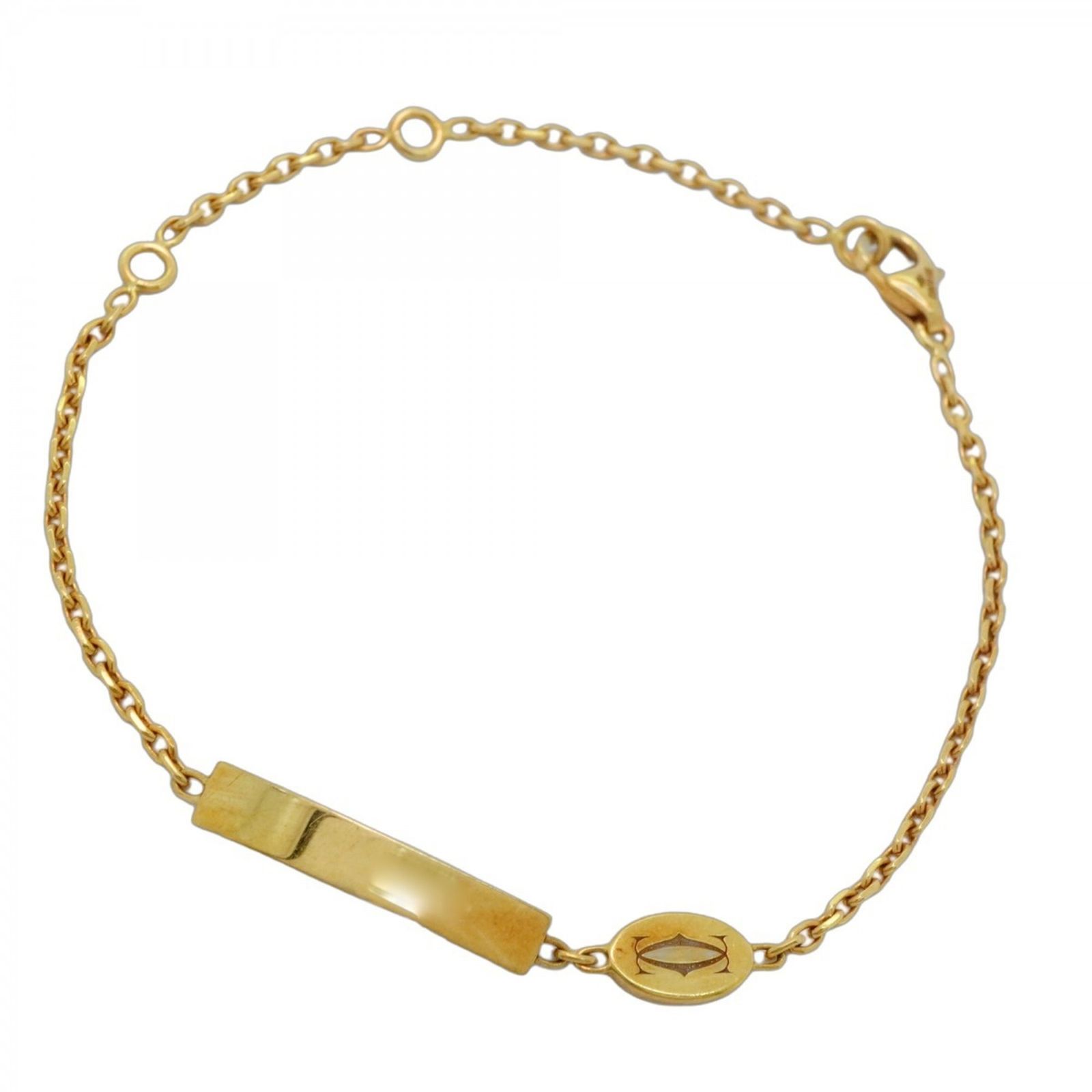 カルティエ Cartier カルティエ ブレスレット IDプレート 18KYG イエローゴールドレディース
