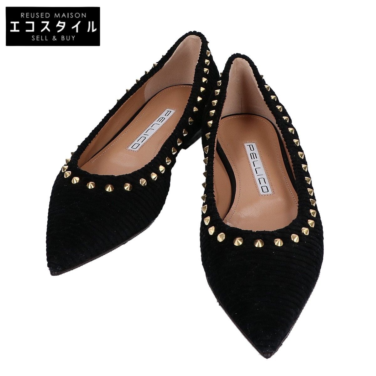 PELLICO ペリーコ ANIMA 10 SC アニマ コーデュロイ スパイクスタッズ ポインテッドトゥ フラット 37