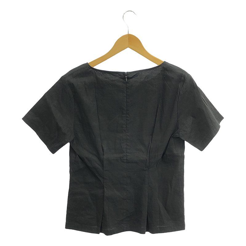 theory luxe / セオリーリュクス | セットアップ リネン ストレッチ ブラウス / ジップポケット パンツ | 42 | ブラック | レディース theory luxe / セオリーリュクス | セットアップ リネン