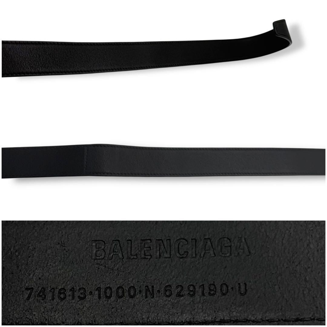 使用少/箱付 バレンシアガ ボトルオープナー Dリング ベルト ブラック  