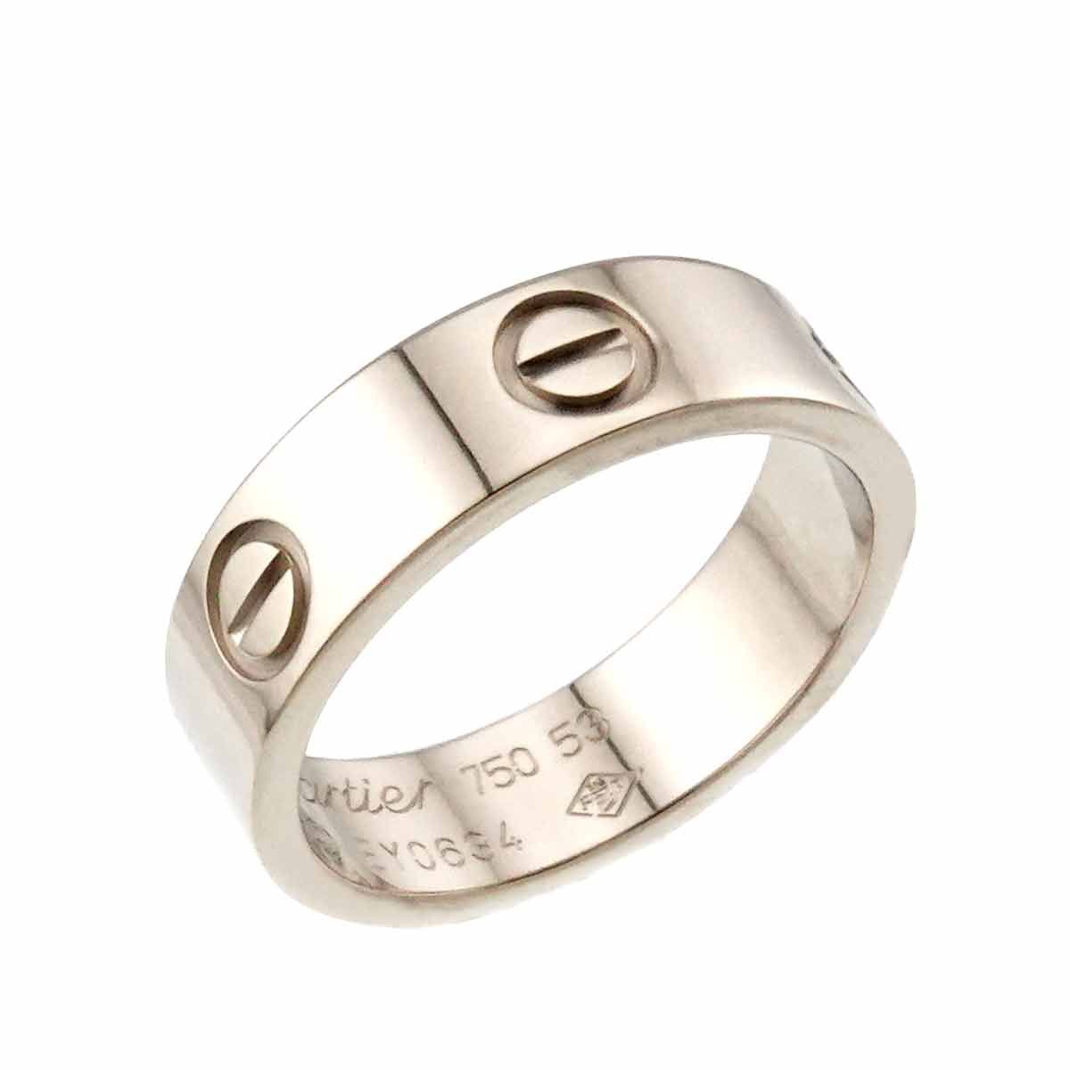 カルティエ Cartier ラブ #53 リング K18 WG ホワイトゴールド 750