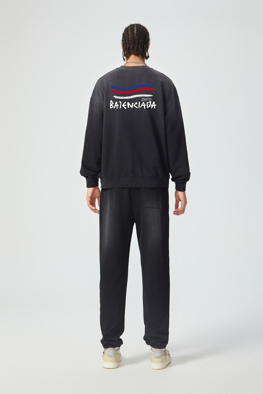 Balenciaga バレンシアガ BLCGプリントアルファベットロゴプルオーバーラウンドネックスウェットシャツ