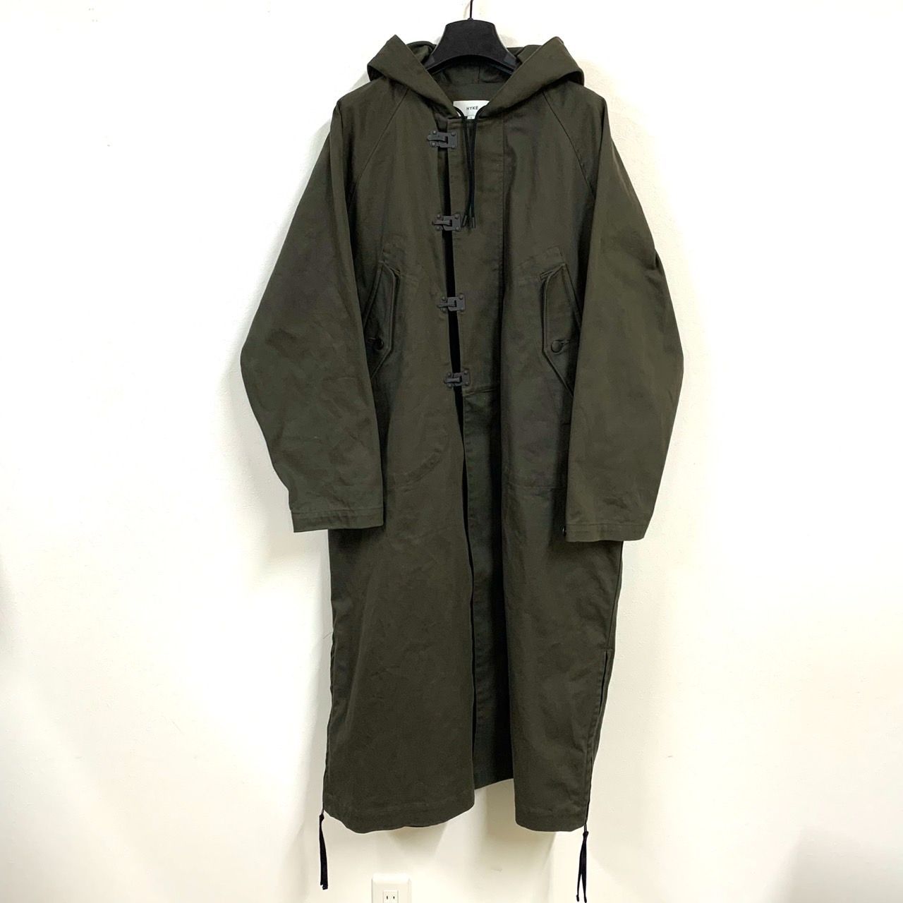 HYKEハイク/コットンデッキパーカーコート/黒/ 201-17236 033 HYKE】ハイク/コットンデッキパーカーコート/1サイズ/オリーブ系/201