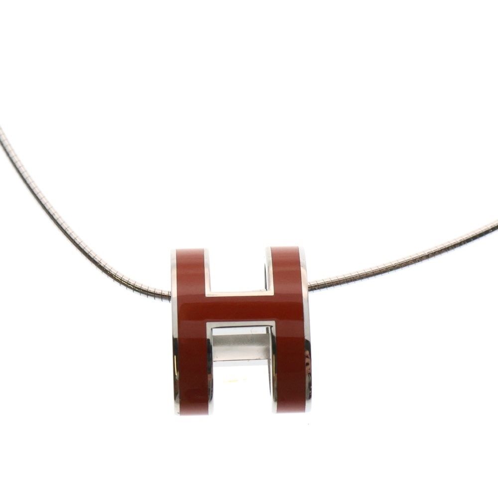 ！美品！　HERMES エルメス　ポップアッシュ　オレンジ　シルバー HERMES (エルメス) ポップアッシュH ネックレス ペンダント