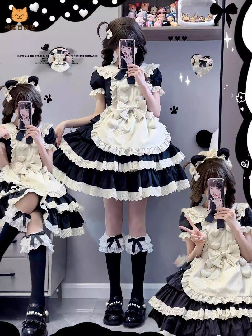 レディースウェア ドレス コスプレ 日常 lolita オリジナル ロリータ ワンピース セット 学園祭 ステージ 撮影会 自撮り イベント