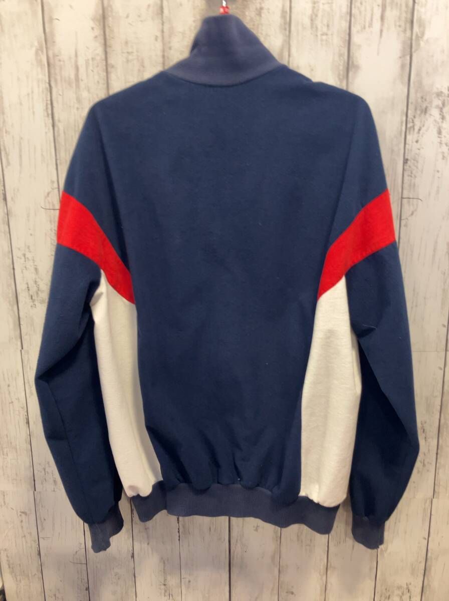 adidas アディダス ジャージ 70s ～ VENTEX チュニジア製 ネイビー Lサイズ 内側 首回りシミ有り 毛玉有り