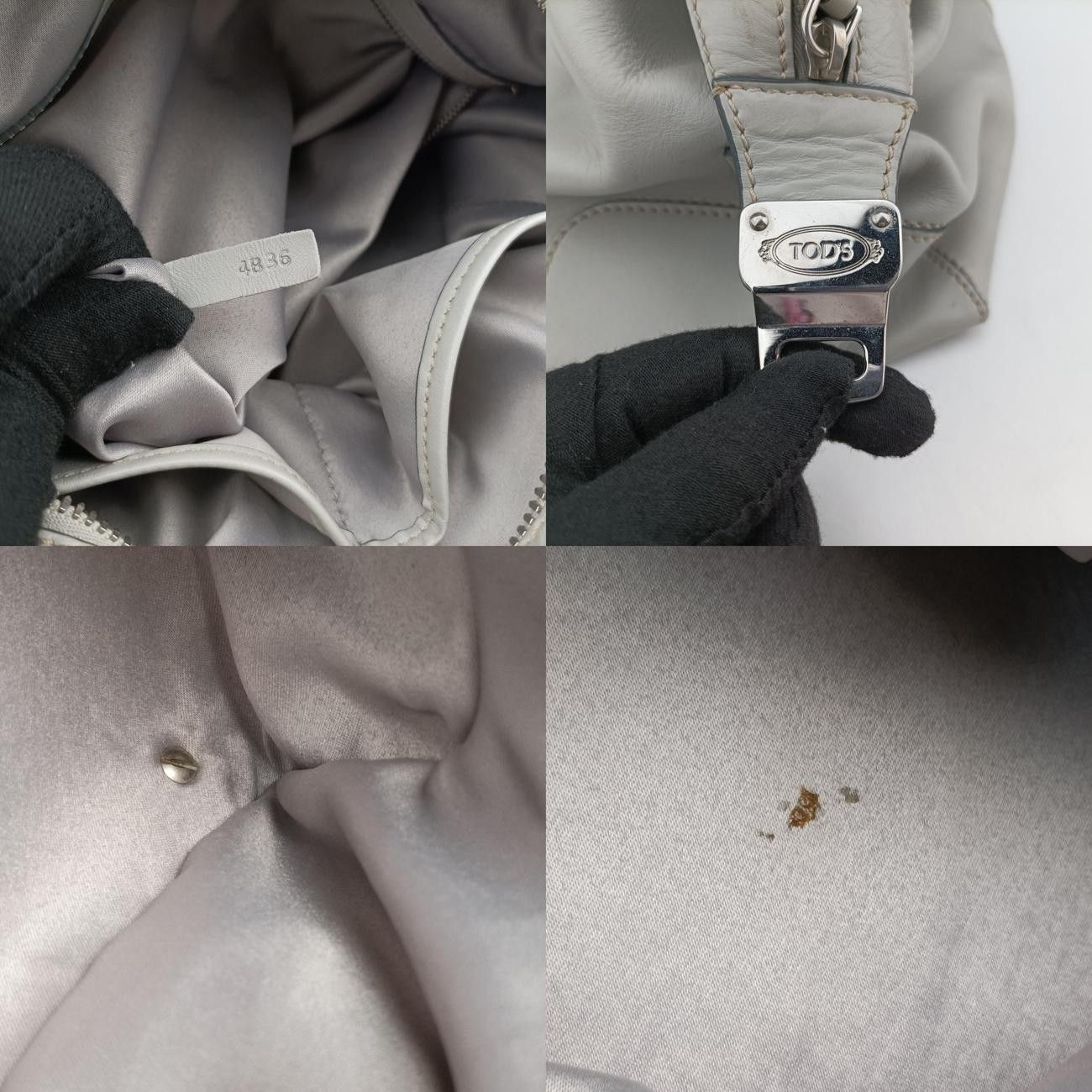 トッズTODSDスタイリングバウレットグレーレザー4B36