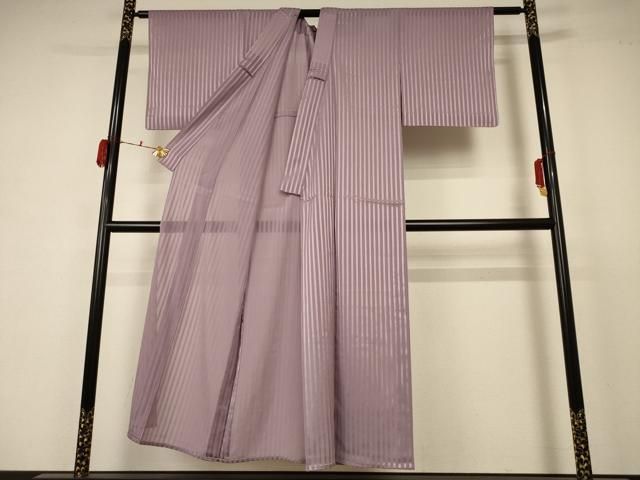 平和屋着物 夏物 小紋 紗 縞 洗える着物 AABB6700jd