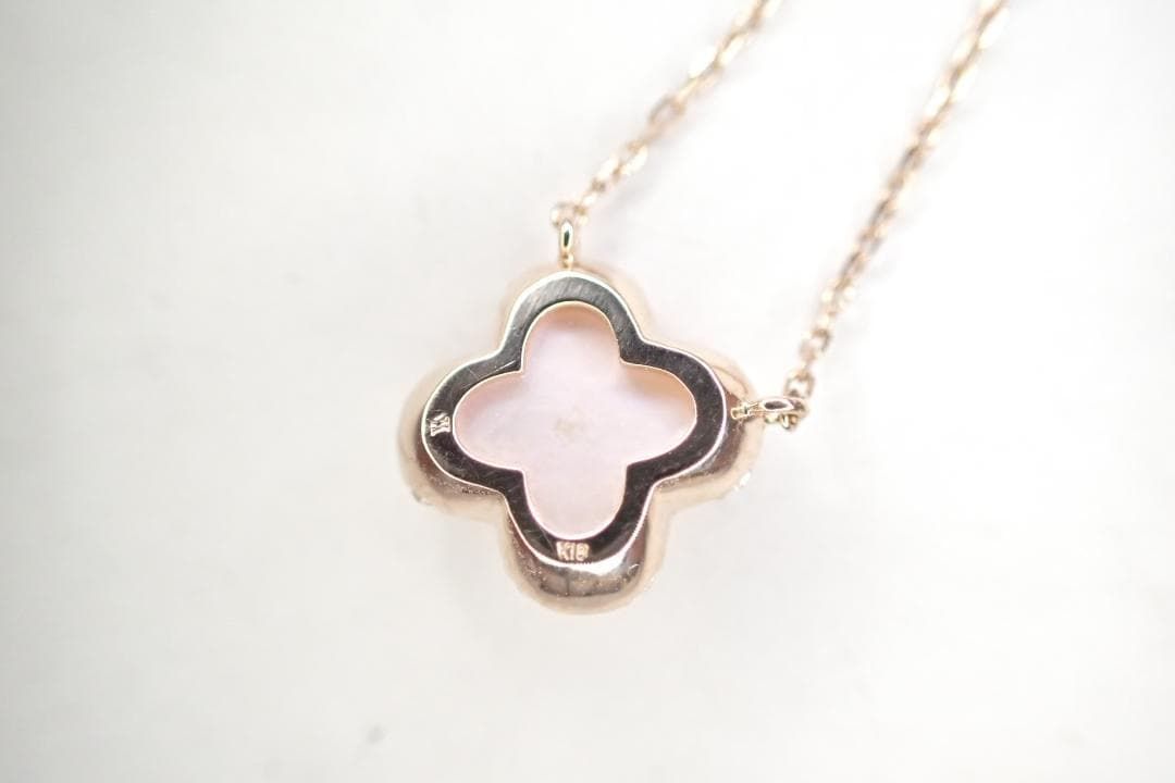 12/美品 ヴァンドーム青山 K18PG ダイヤ ローズクオーツ ネックレス 12/美品 ヴァンドーム青山 K18PG ダイヤ ローズクオーツ ネックレス 12