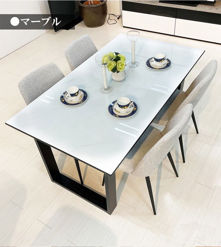 耐熱200度 9Hガラス強化！ 業界初☆ダイニングテーブル ガラス 国産 4