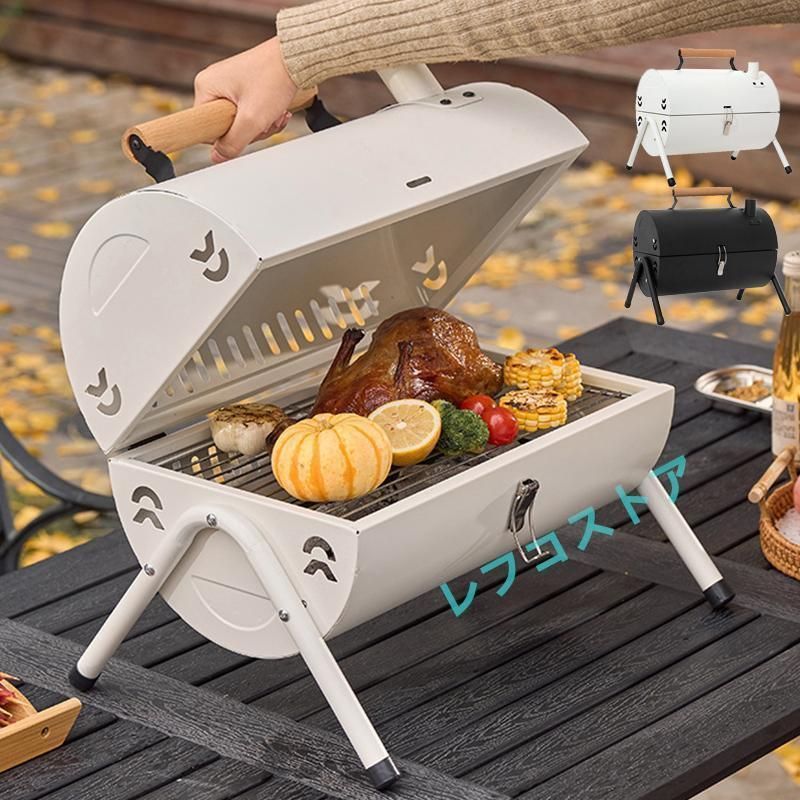 バーベキューコンロ バーベキューグリル 卓上 ドラム缶 BBQコンロ BBQグリル キャンプ アウトドア キャンプ用品 小型 蓋付き - メルカリ