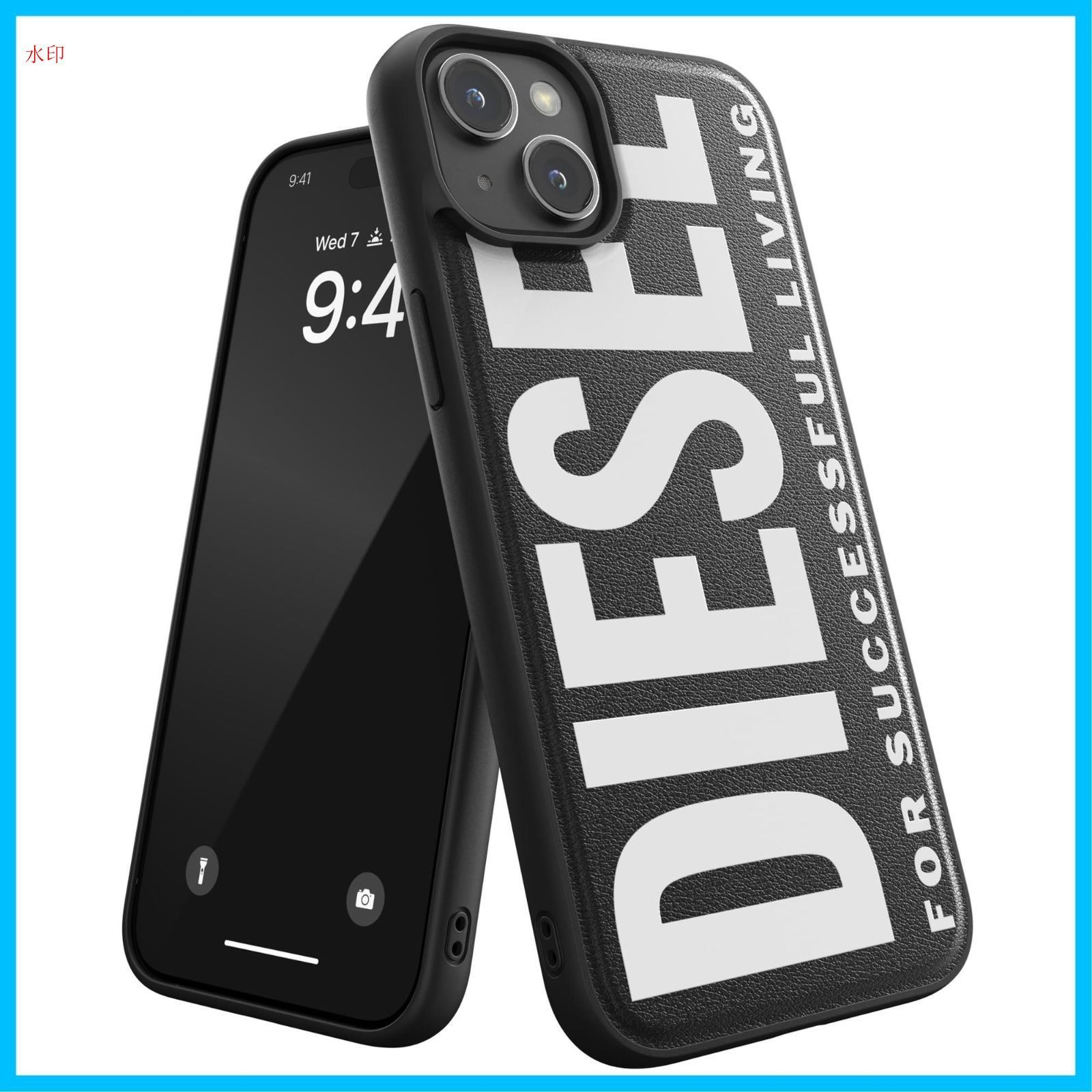 iPhone ディーゼル 15 Plus 黒 デザイン カバー ロゴ ブランド ブラック|ホワイト おしゃれ iPhone15Plusケース DIESEL