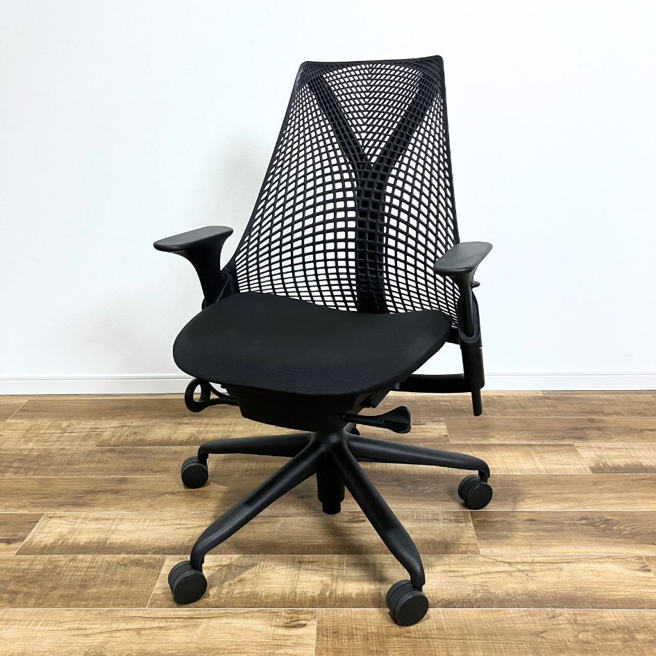 2022年製 SAYL CHAIR セイルチェア 前傾チルト有り ブラック/ブラック ハーマンミラー Herman Miller オフィスチェア 椅子 高機能チェア デスクチェア M2311-0023