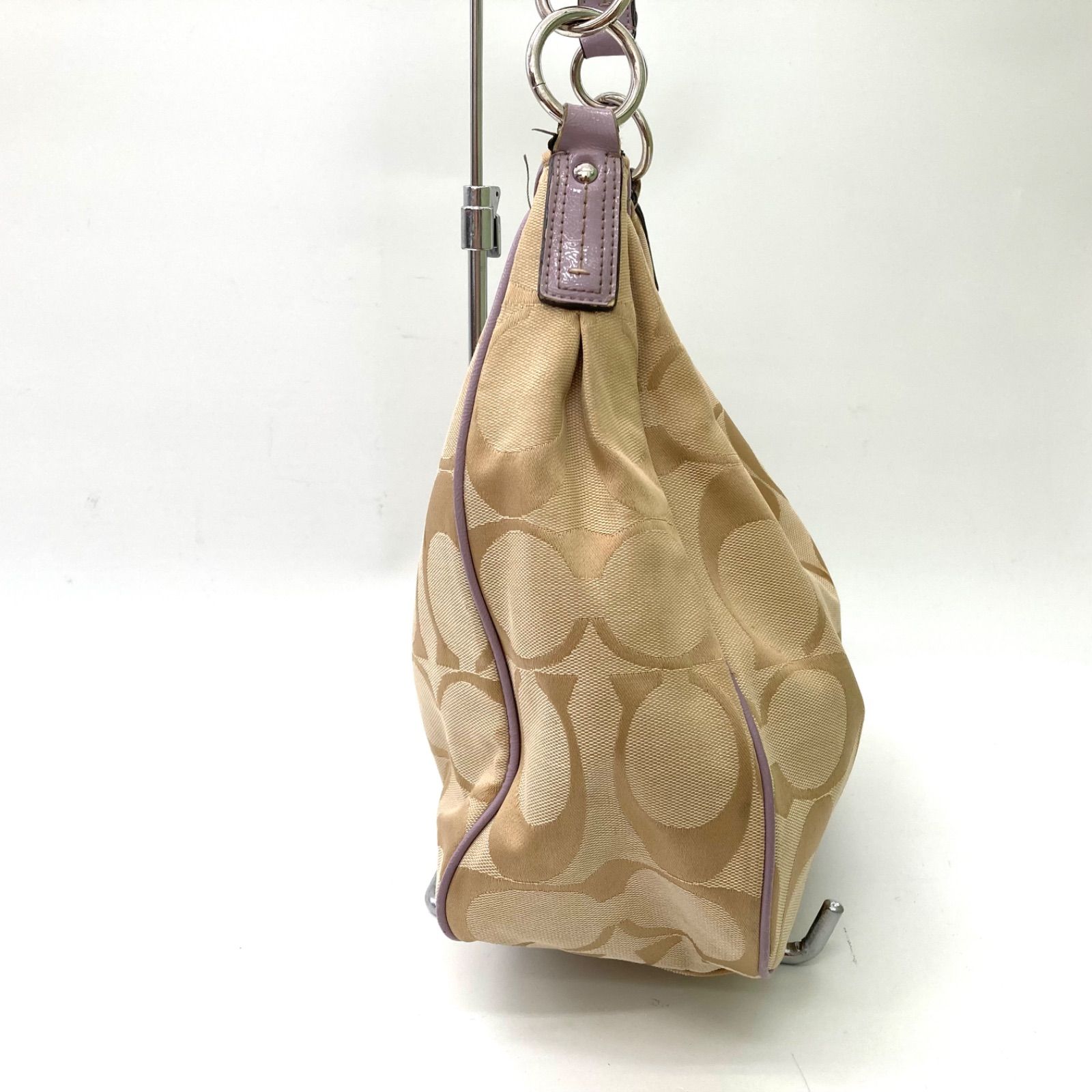 COACH】コーチ ワンショルダーバッグ シグネチャー柄 ベージュ系