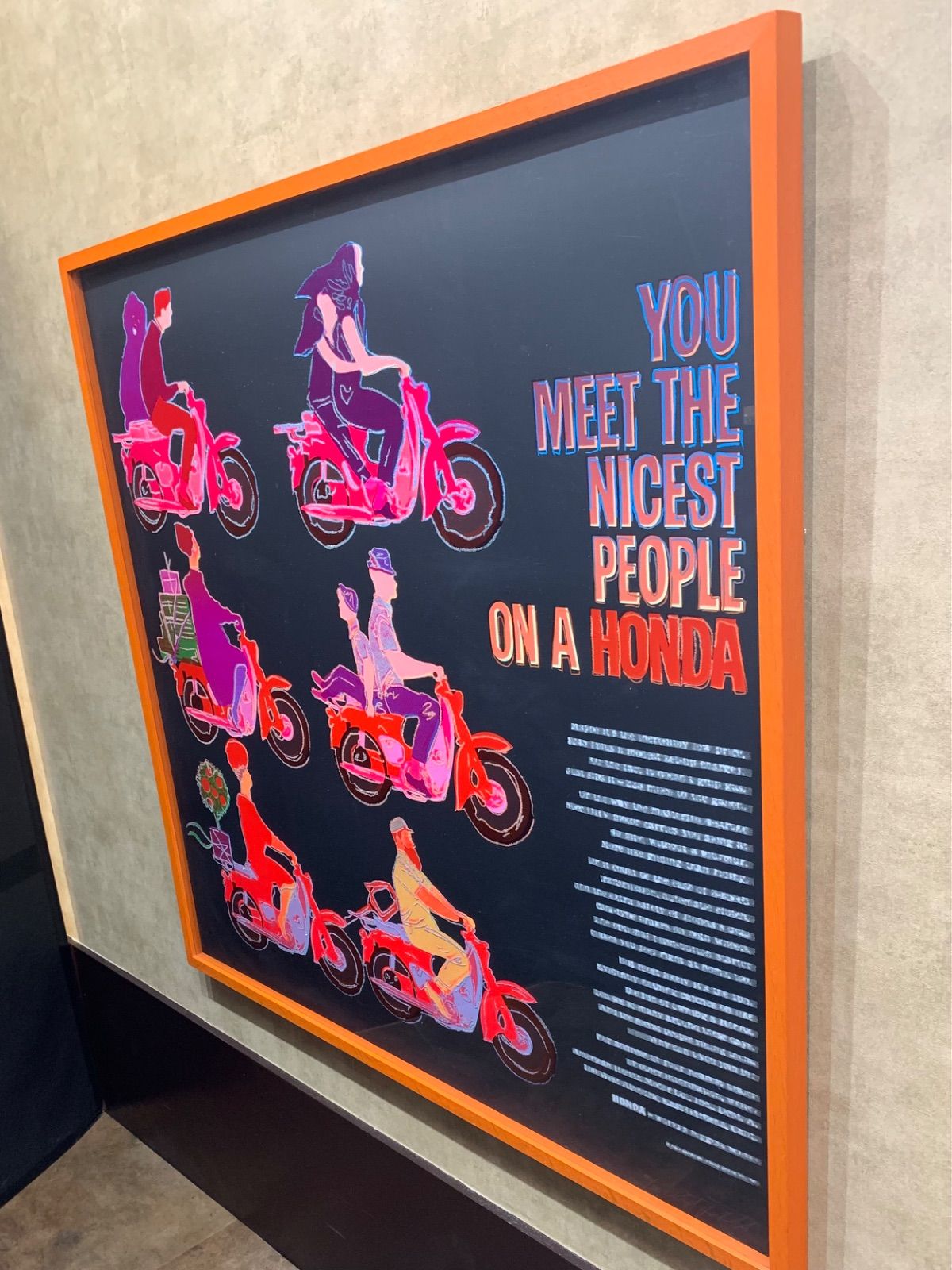 【額付】【真作】YOU MEET THE NICEST PEOPLE ON A HONDA　ルパート・スミス　シルクスクリーン　アンディ・ウォーホール　ホンダ　バイク　版画　Rupert J. Smith　シルクスクリーン　 作家直筆サイン　版画　限定版画 額付】【真作】YOU MEET THE NICEST PEOPLE ON A HONDA ルパート