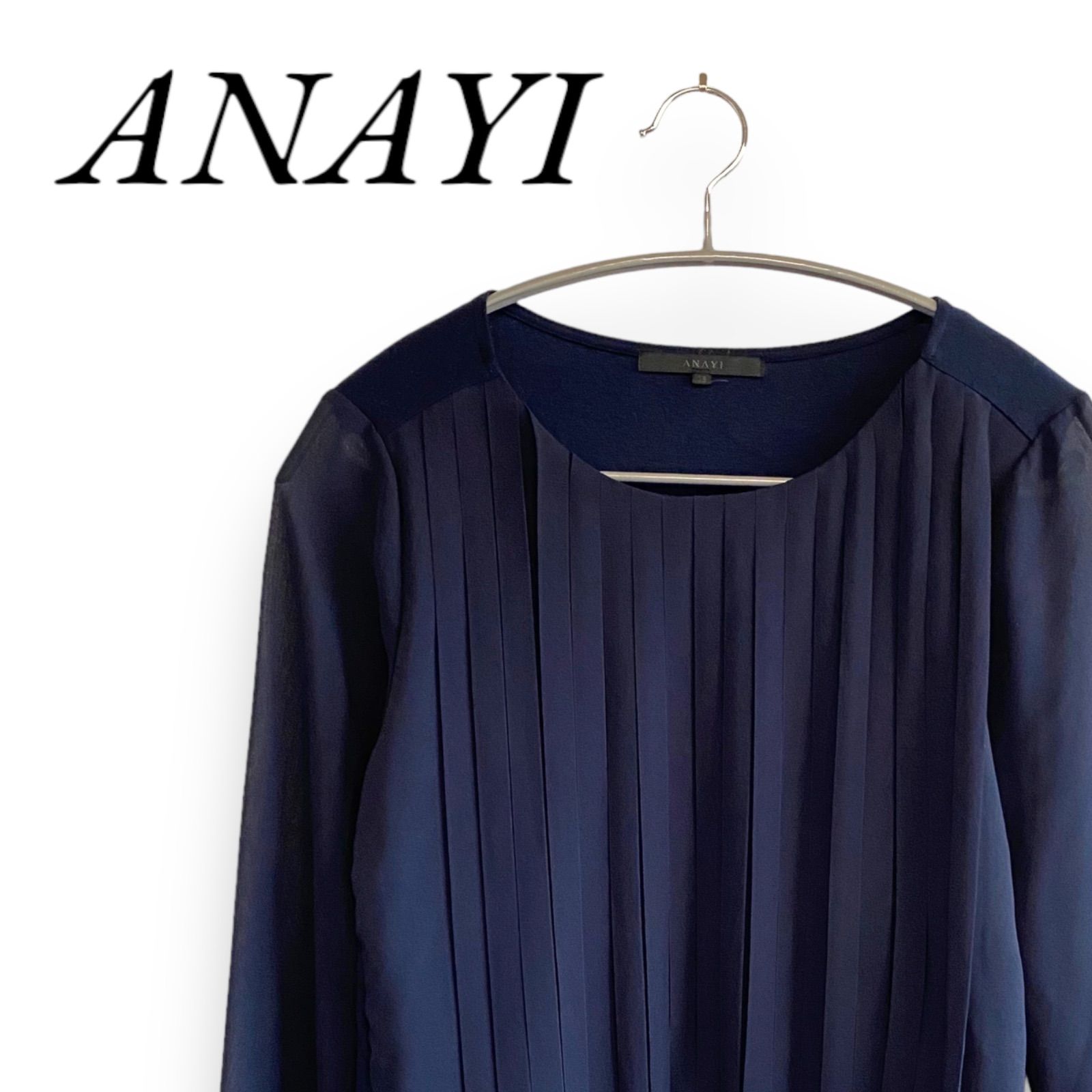 ANAYI アナイ シフォンブラウス プリーツ トップス シャツ オフィス 