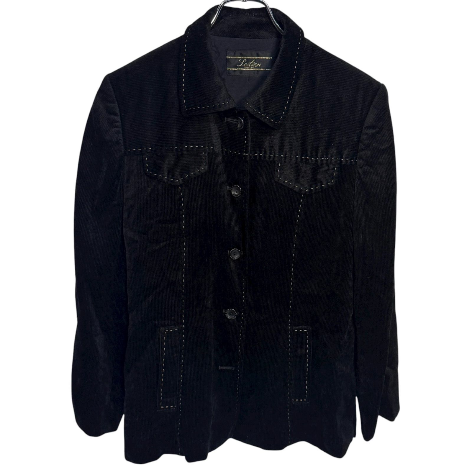 Libeliceコーデュロイジャケット　ブラック Z1502 Leilian レリアン コーデュロイ ジャケット ブラック アウター