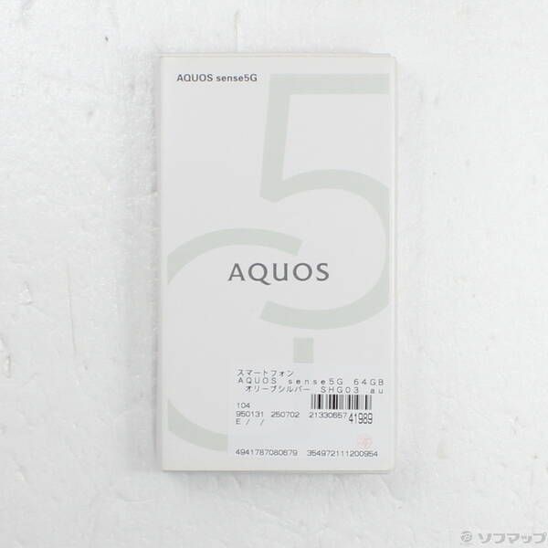 品〕 AQUOS sense5G 64GB オリーブシルバー SHG03 auロック解除SIM