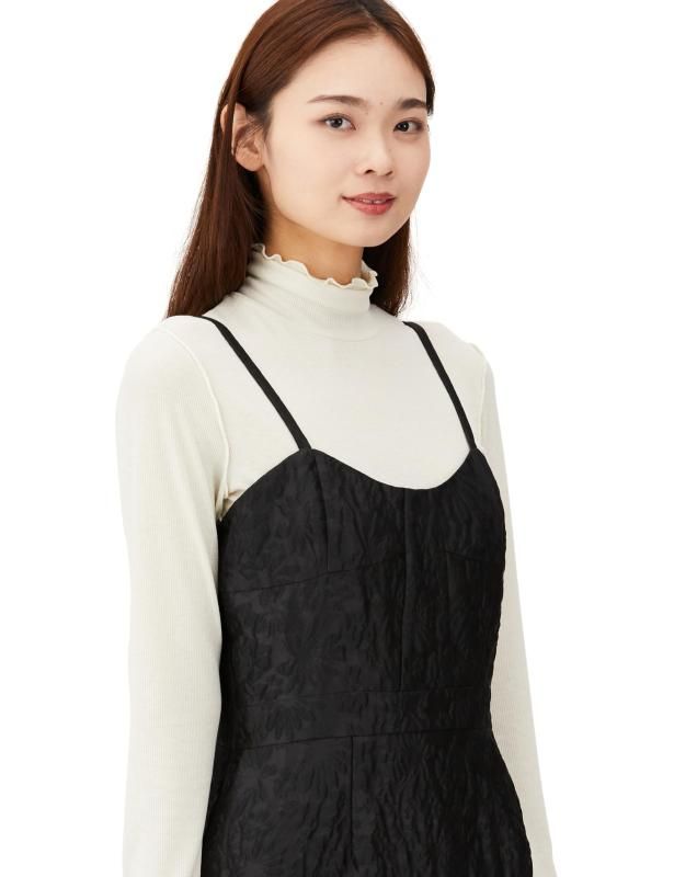 コエル] カジュアルドレス ふくれジャガードキャミワンピース