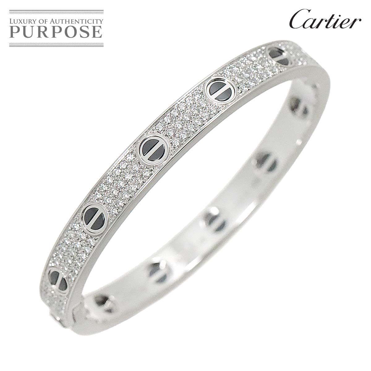 カルティエ Cartier ラブ ブレス フル パヴェ ダイヤ セラミック #16 K18 WG 750 ブレスレット Love Bracelet  90237828 - メルカリ