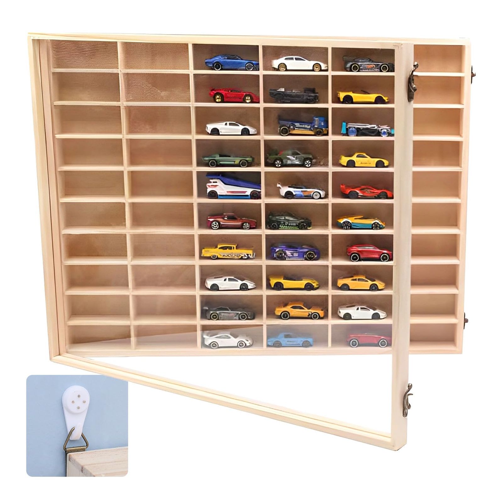 heizi ストア ミニカーケース トミカ 収納 トミカケース 壁掛け 1/64 ミニカー ディスプレイ (60台) [60
