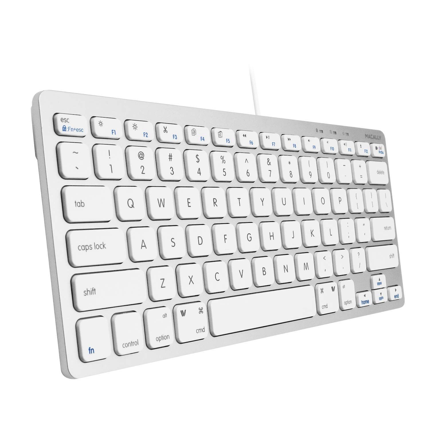 【数量限定】有線 コンパクト US配列 キーボード mac Windows対応 静音 mac シザースイッチ(パンタグラフ) フルサイズ 78キー MACALLY 在宅勤務 テレワーク (SLIMKEYCA)