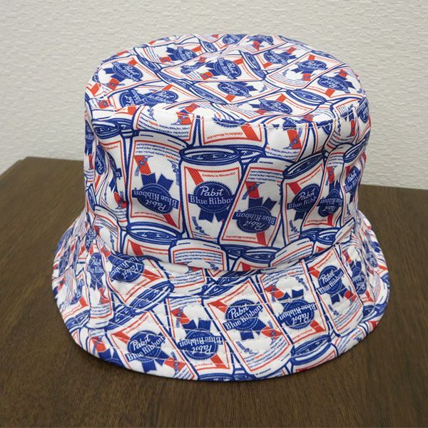 Pabst Blue Ribbon Bucket Hat 【パブスト ビール ハット】 即決 パブスト ビール PABST BLUE RIBBON 紐付き メッシュ CAP トラッカー キャップ USA