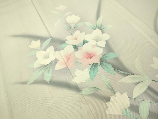 極上　訪問着　友禅　風景草花文　暈し染め　正絹　逸品 □訪問着 草花文 暈し染め 正絹 逸品 極上 訪問着 友禅 風景草花