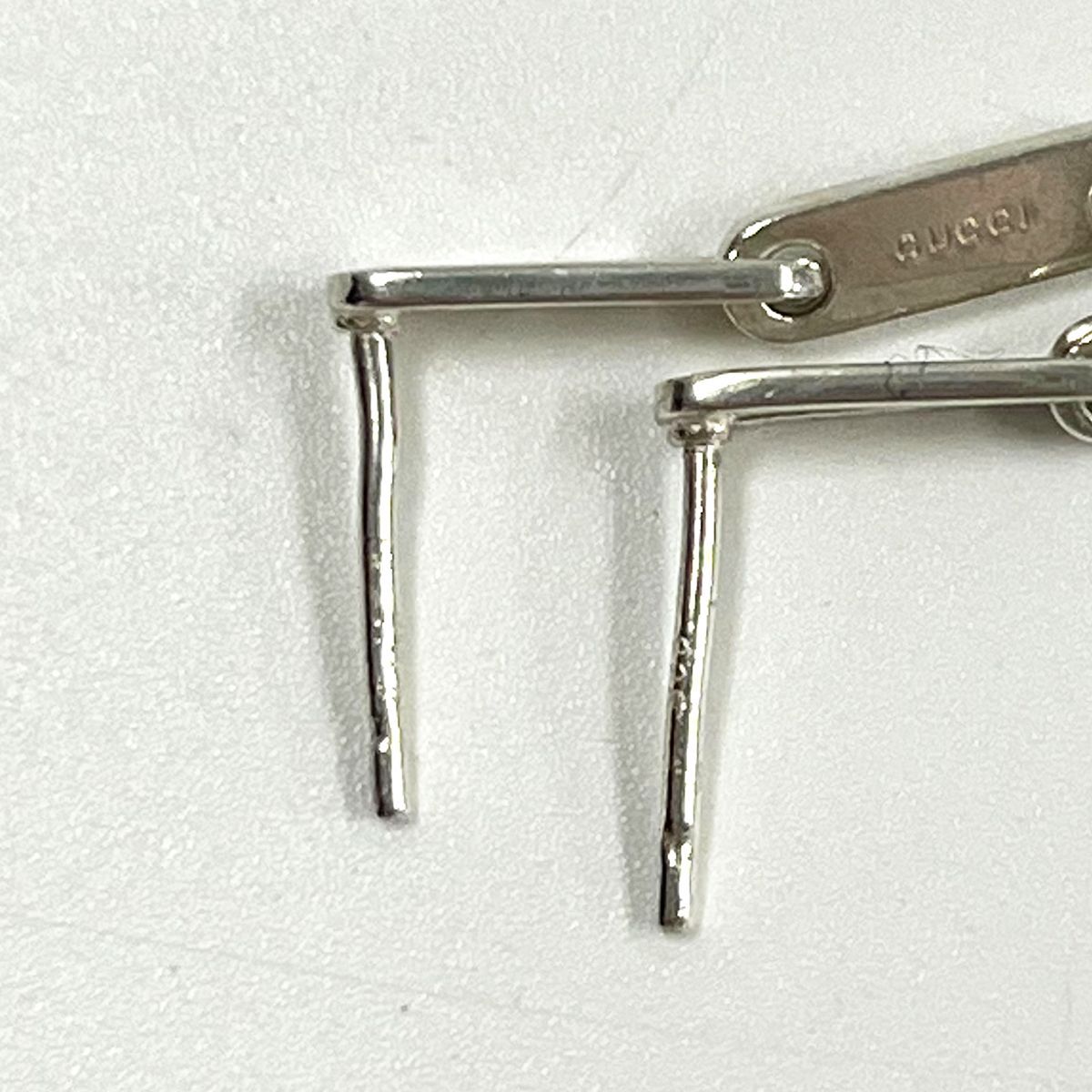 グッチオーバル3 リンクドロップピアス925