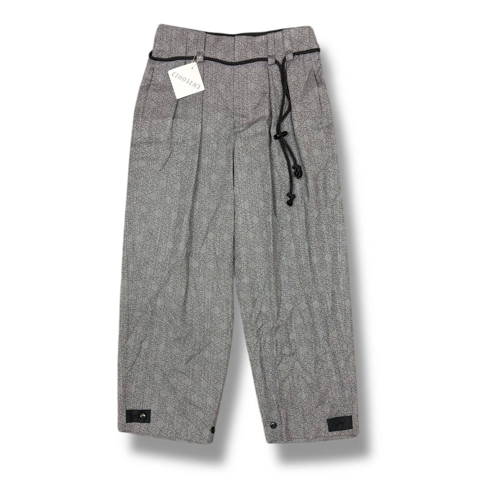 参考上代56100円 ♥品 ETHOSENS 24AW Jacquard squeeze slacks ジャガードスクイズスラックス パンツ エトセンス 2E224-71 グレー 1 92503A3