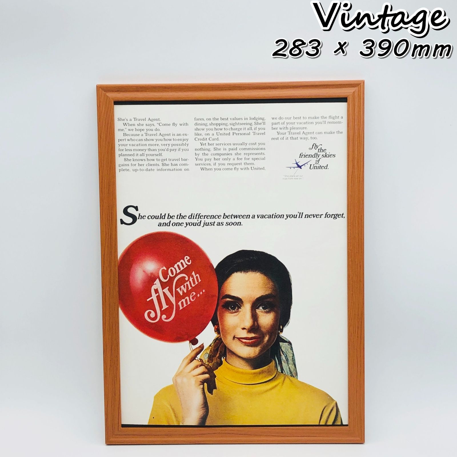 界的有名なポスター 超レア60年代 オリジナル ユナイテッド航空