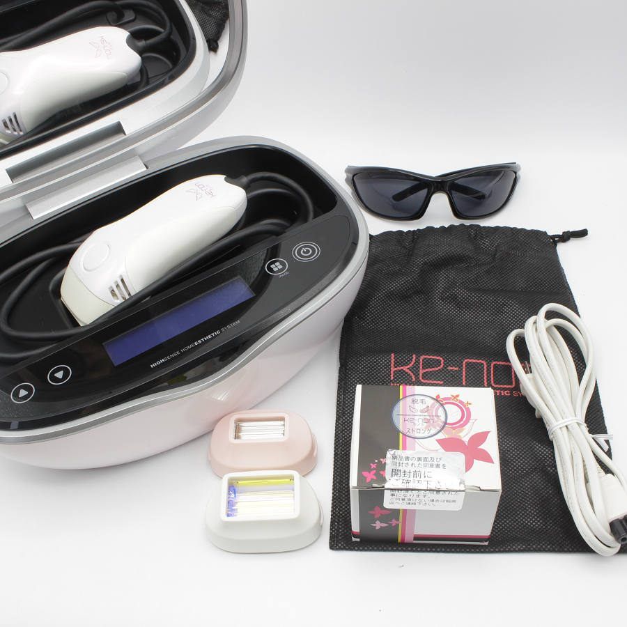 【美品】ケノン Ver.6.3 カートリッジ4点 ラージ+スキン+新品エクストラ+新品ストロング 脱毛器 kenon 本体