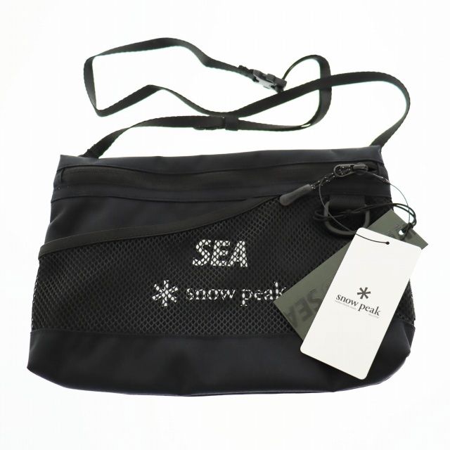ウィンダンシー WIND AND SEA ×snow peak スノーピーク WDS Everyday Use Sacoche ロゴ サコッシュ ショルダーバッグ WDS-C-SNP-Q3-05 F 黒 ブラック ●▲ 250511