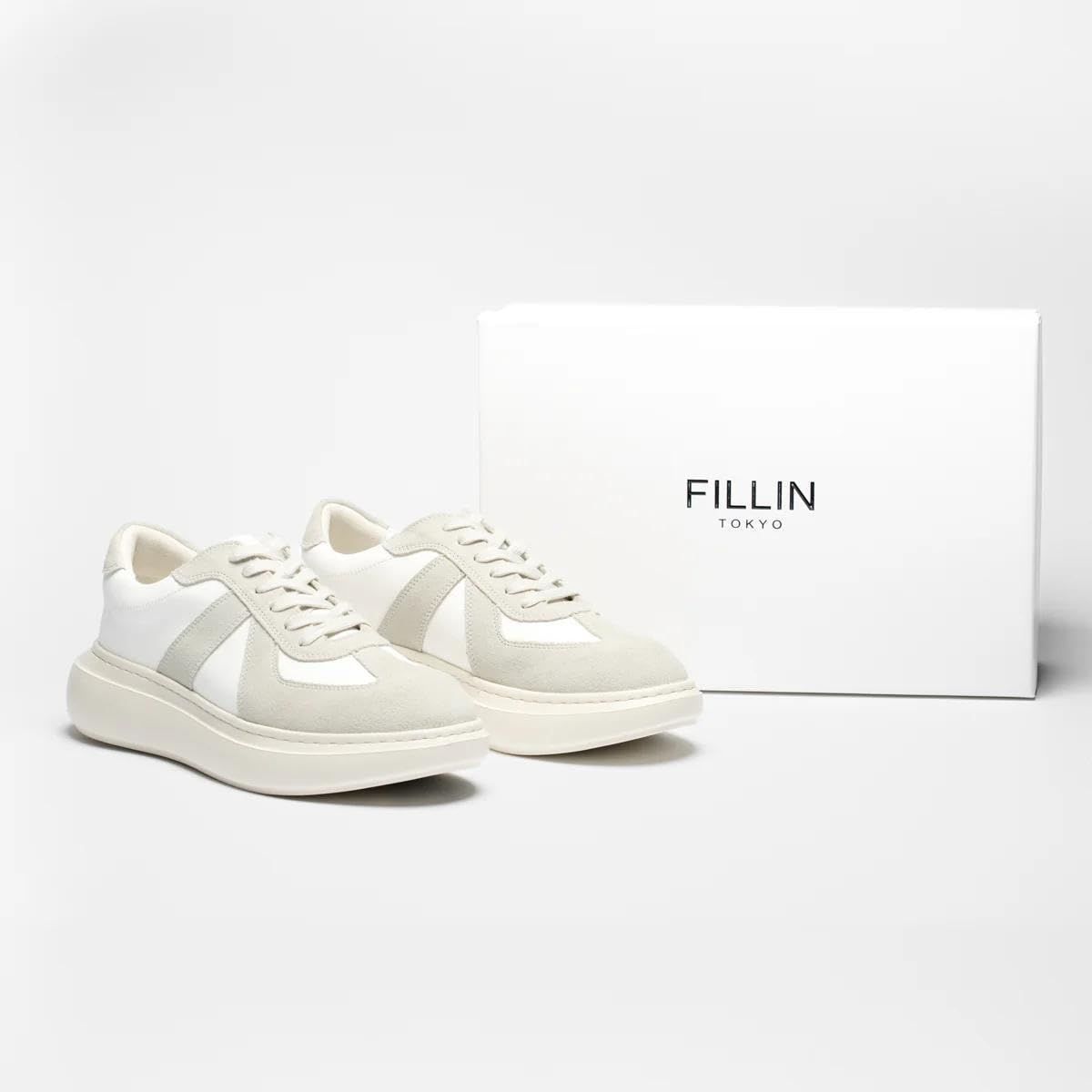在庫セール FILLIN スニーカー ACCOLE WHITE ホワイト シークレットスニーカー シューズ 厚底 ホワイト 男女兼用 7.0CM 疲れにくい バレない 背が高くなる