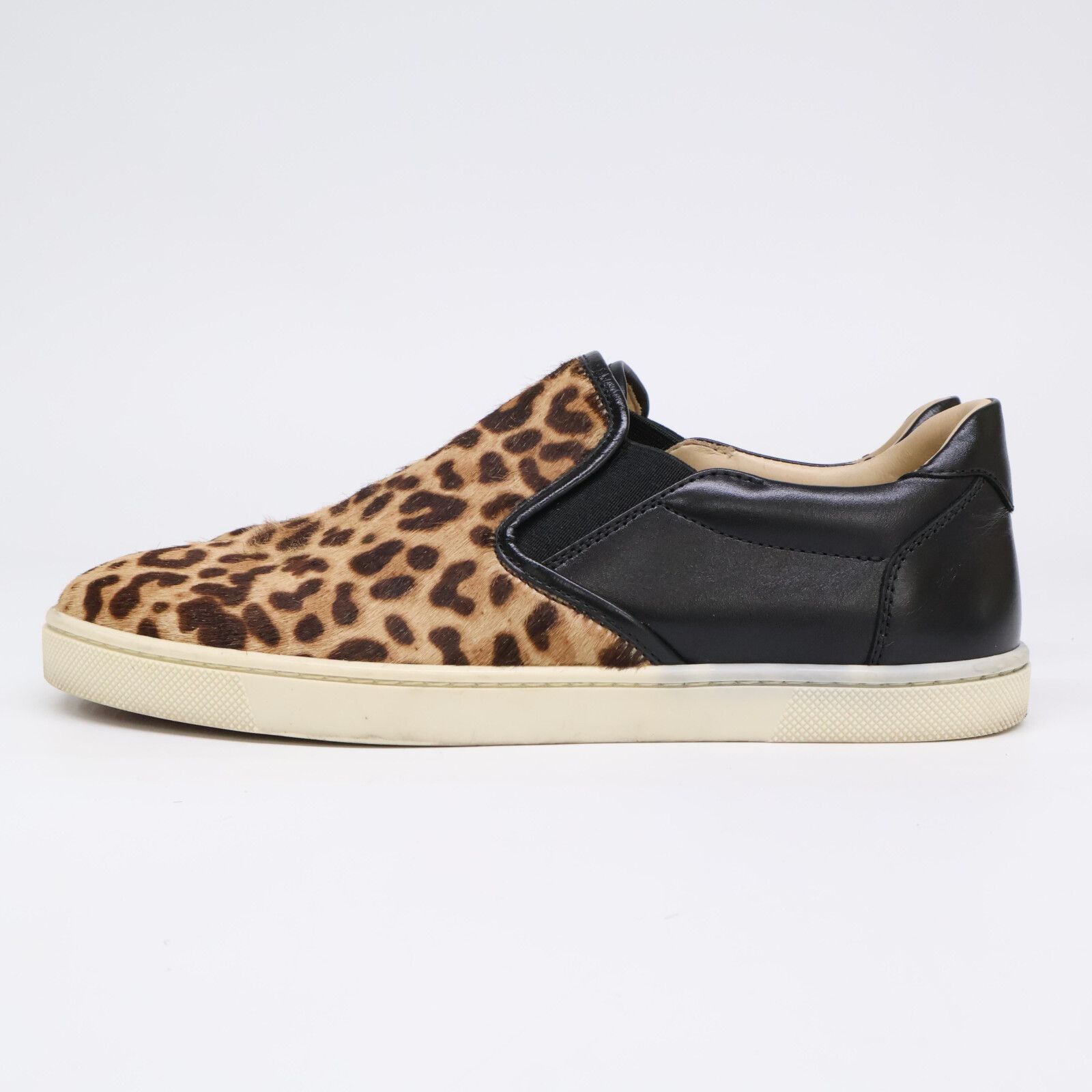 【美品】クリスチャンルブタン　レオパード柄 ハラコ　サンダル　ミュール　36.5 Christian Louboutin クリスチャンルブタン スパイクスタッズ