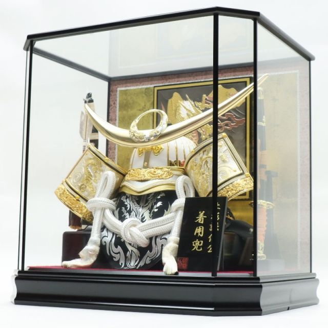 武士の兜 ▪️ ケース付き 五月人形 ケース入着用兜 25号 上杉謙信 六角ケース 2024-yb010