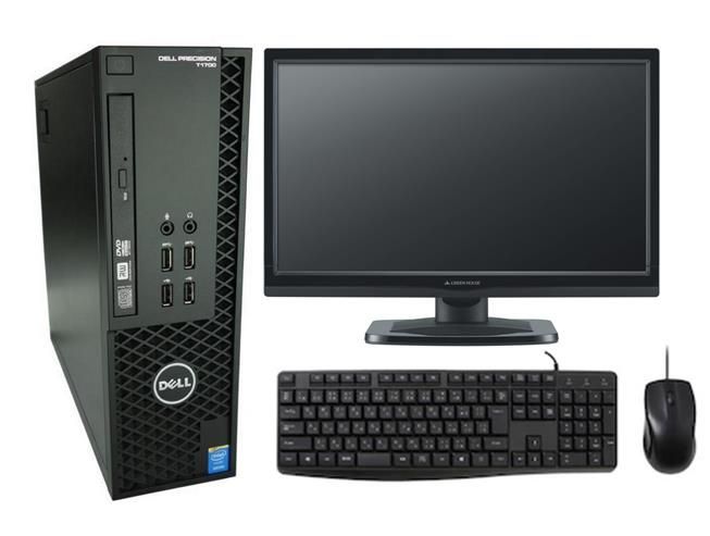 【送料無料】30日保証 Windows7 Pro 32BIT DELL Precision T1700 SFF Xeon E3-1220 V3 3.10GHz メモリ 4GB 新品SSD 512GB DVD 22インチモニター付 パソコン デスクトップ