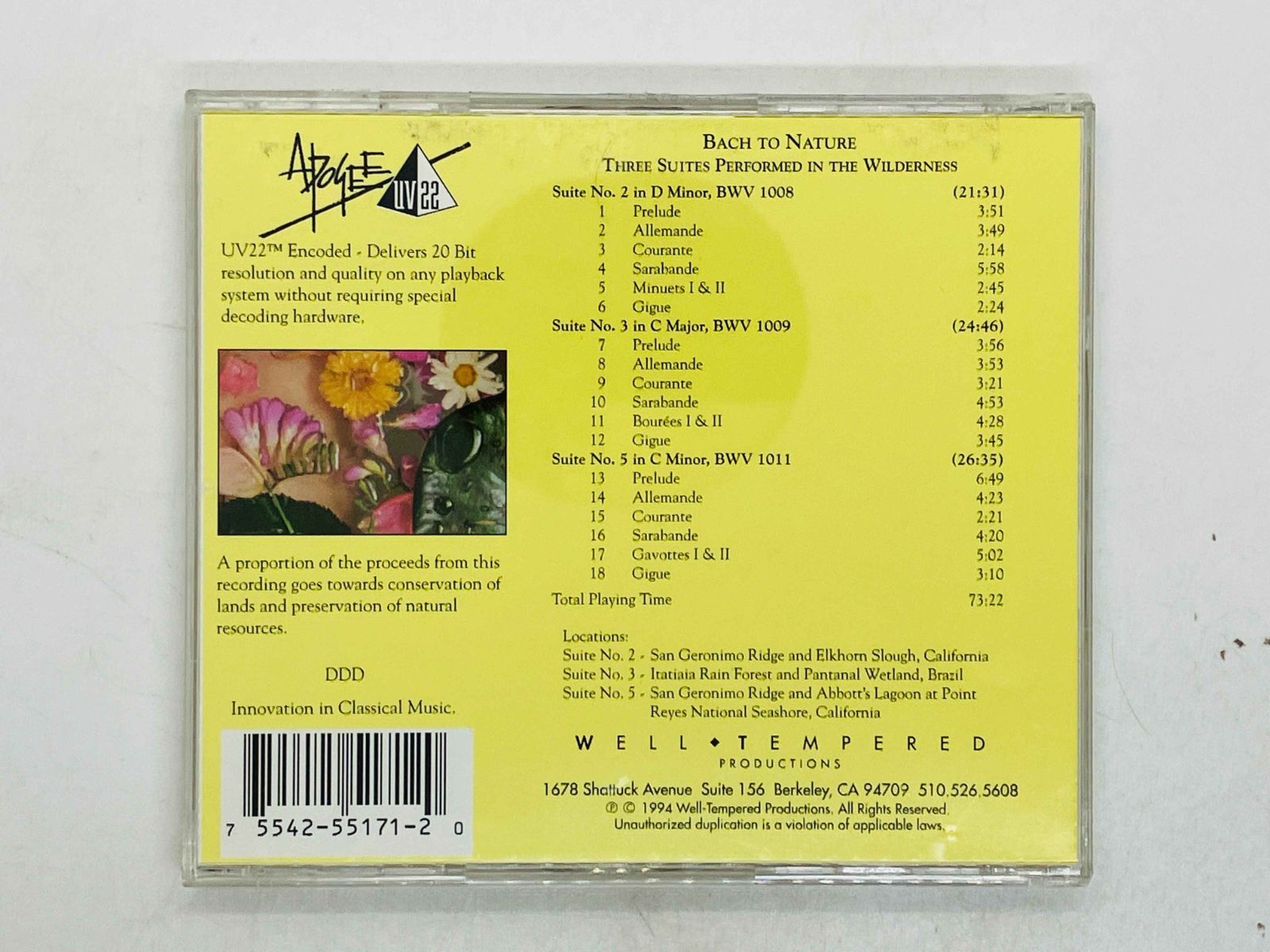 CD CAROL ADEE / BACH TO NATURE / キャロル・アディ / WTP 5171
