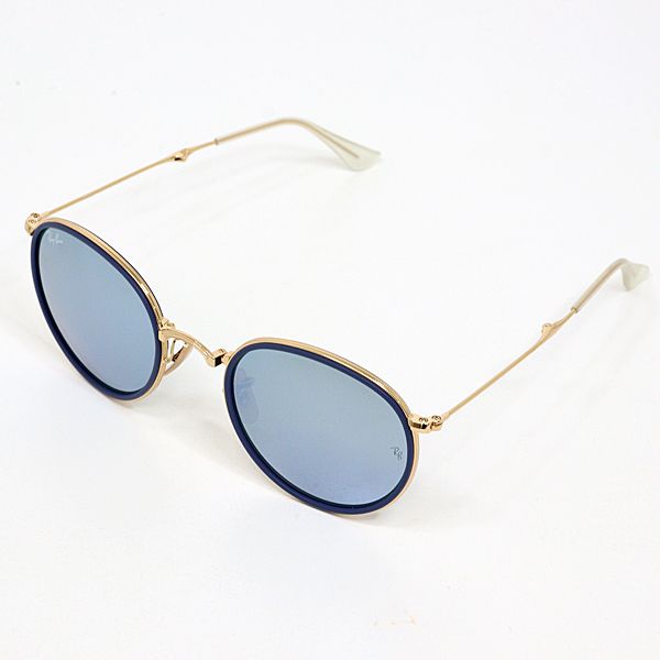 Ray-Ban レイバン サングラス RB3517 51□22 折りたたみ ボストン型 ブルー系 Aランク