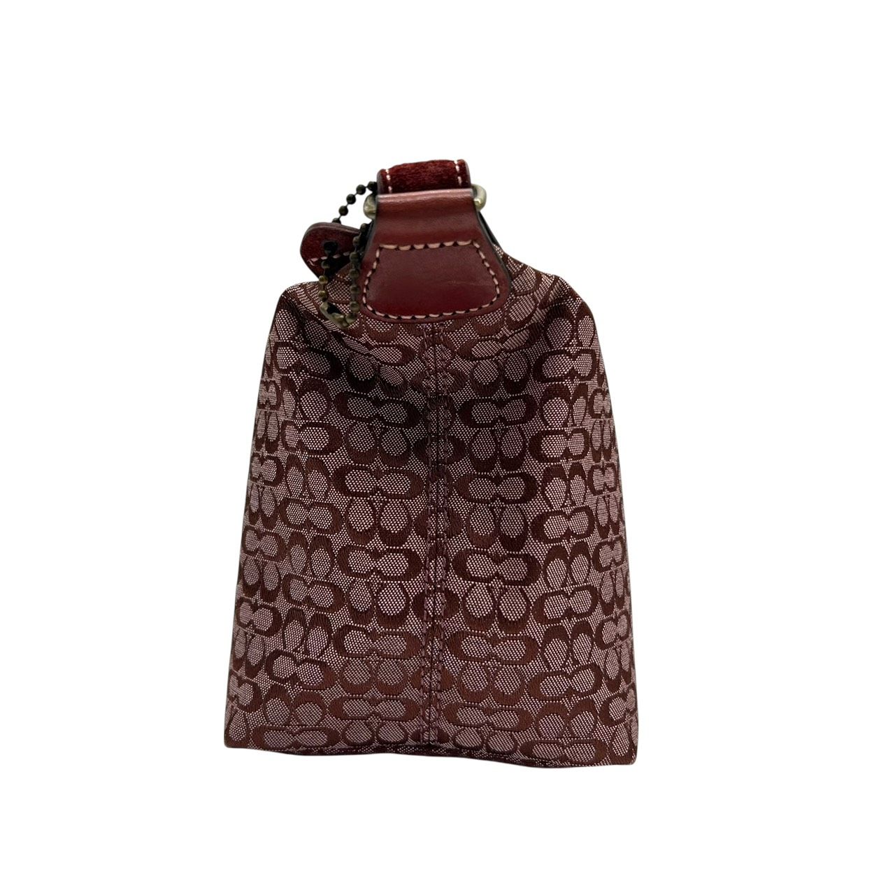 コーチ COACH ショルダーバッグ ポーチ ミニシグネチャー ジャガード 赤 レッド キャンバス ハンドバッグ S92 DECORATOM_COM_BR