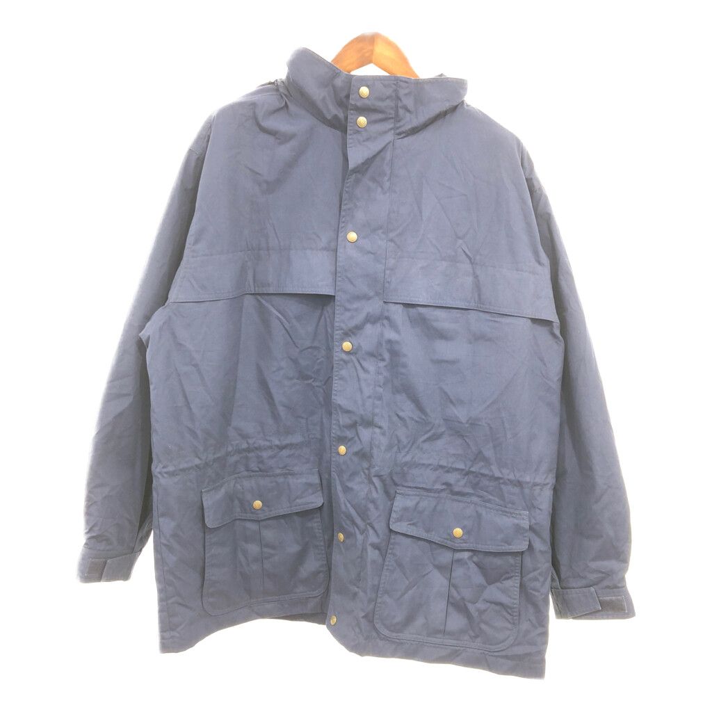 90年代 Eddie Bauer エディーバウアー ウールライナー マウンテンパーカー ジャケット アウトドア ネイビー (メンズ XL) 中古 古着 P9246