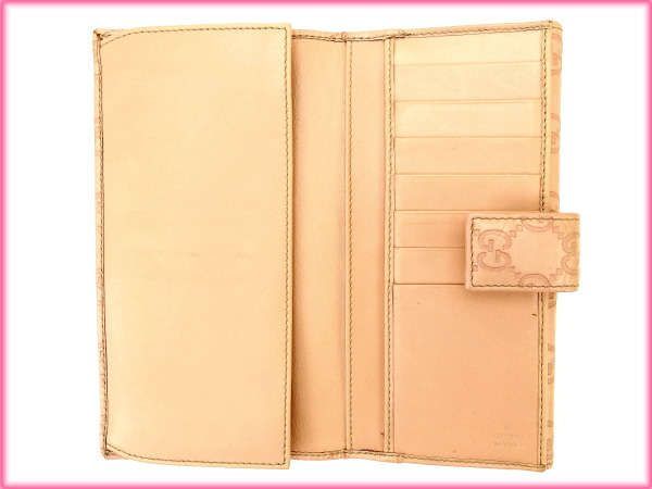 グッチ 長財布 Wホック グッチシマ ピンク GUCCI 長サイフ サイフ 収納