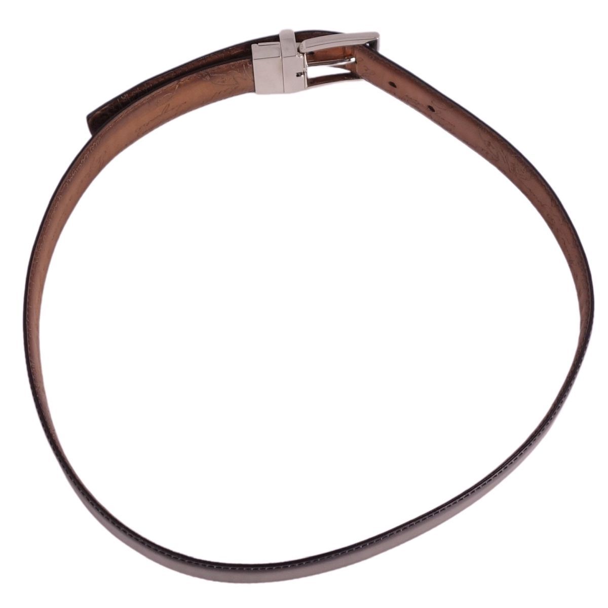 BERLUTI 付属品付き　ベルルッティ カリグラフィ　リバーシブル　ベルト Berluti ベルルッティ リバーシブル ベルト グレー カリグラフィ